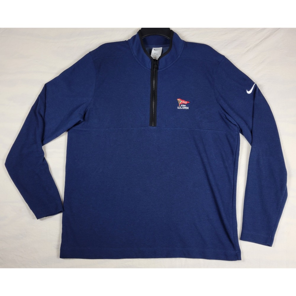 Nike Dri-FIT Mens XL 123rd U.S. Open LACC 1/4 Zip Pullover Blue DJ5474-419